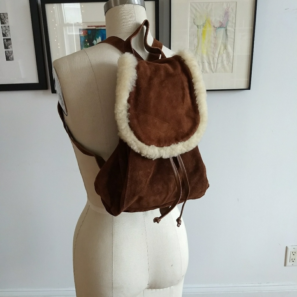 Genuine Shearling Double Strap Satchel